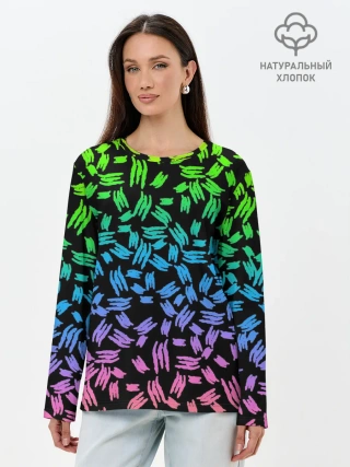 Лонгслив женский. Хлопок / PATTERN MONSTER ENERGY