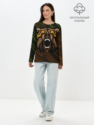 Лонгслив женский. Хлопок / Angry Bear