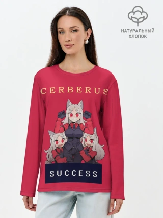 Лонгслив женский. Хлопок / Helltaker: CERBERUS