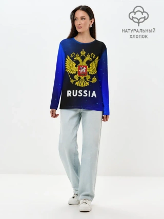 Лонгслив женский. Хлопок / RUSSIA / РОССИЯ