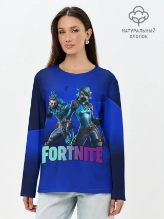 Лонгслив женский. Хлопок / fortnite