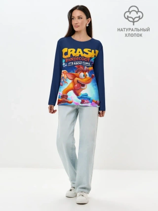 Лонгслив женский. Хлопок / Crash Bandicoot