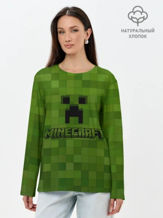 Лонгслив женский. Хлопок / Minecraft