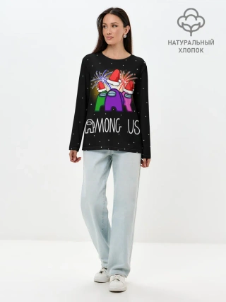 Лонгслив женский. Хлопок / Among Us Новый год