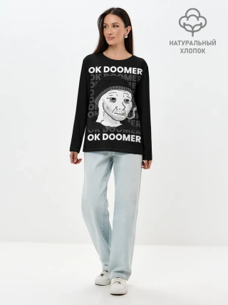 Лонгслив женский. Хлопок / OK DOOMER
