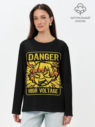 Лонгслив женский. Хлопок / Зеницу Агацума HIGH VOLTAGE