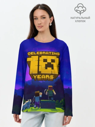 Лонгслив женский. Хлопок / Minecraft