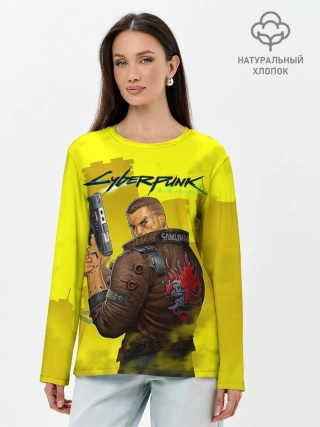 Лонгслив женский. Хлопок / Cyberpunk 2077