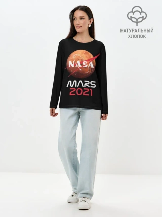 Лонгслив женский. Хлопок / NASA Perseverance