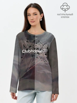 Лонгслив женский. Хлопок / Clubhouse | Клабхаус лого бразги