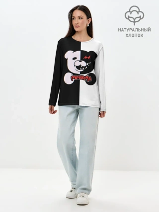 Лонгслив женский. Хлопок / MONOKUMA / МОНОКУМА GLITCH