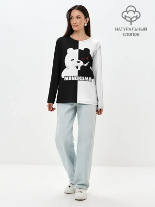 Лонгслив женский. Хлопок / MONOKUMA / МОНОКУМА BEAR