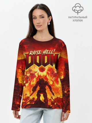 Лонгслив женский. Хлопок / DOOM