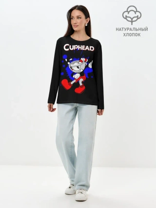 Лонгслив женский. Хлопок / Cuphead