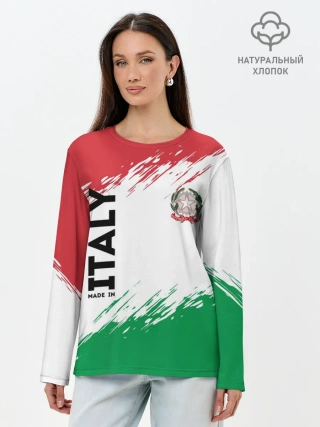Лонгслив женский. Хлопок / MADE IN ITALY