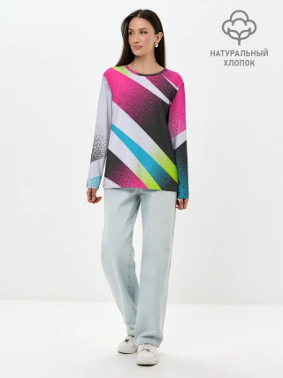 Лонгслив женский. Хлопок / Sport style: Линии