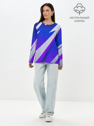 Лонгслив женский. Хлопок / SPORT STYLE BLUE