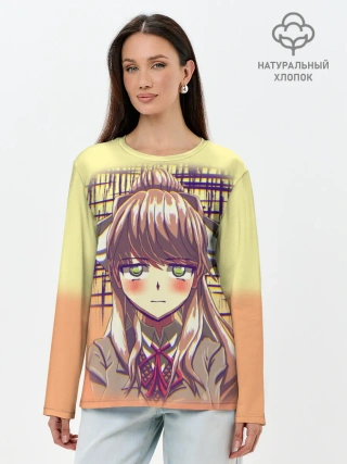 Лонгслив женский. Хлопок / Game Doki Doki Literature Club