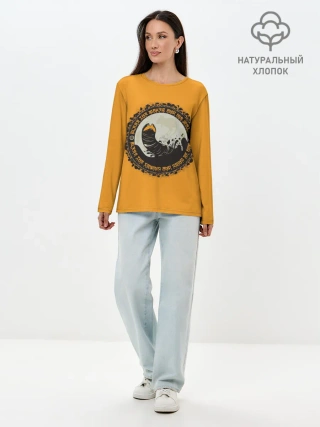 Лонгслив женский. Хлопок / Worm 2021