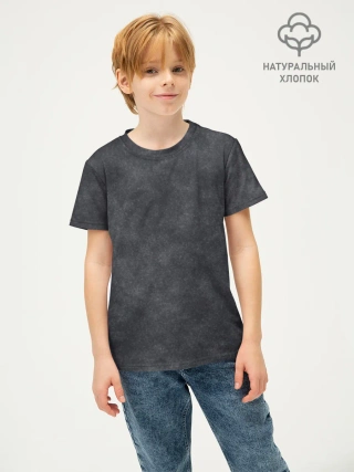 Футболка детская базовая из хлопка / Варёнка dark grey