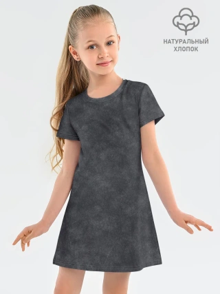 Платье детское из хлопка / Варёнка dark grey