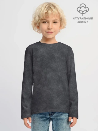 Лонгслив детский из хлопка / Варёнка dark grey