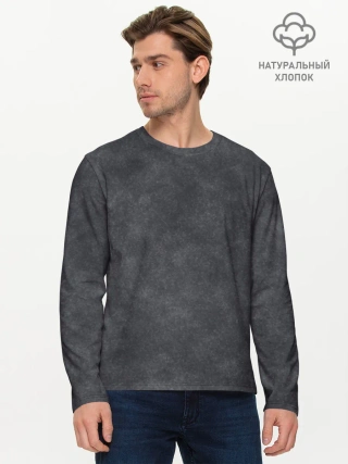 Лонгслив мужской из хлопка / Варёнка dark grey