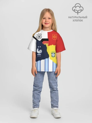 Футболка детская оверсайз из хлопка / Fifa коллаж