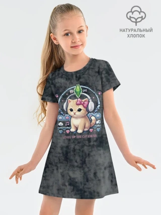 Платье детское из хлопка / Я Звезда Ютуб Уу Ага Котик
