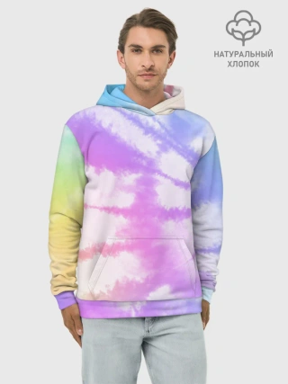 Худи мужской база хлопок / TieDye Rainbow