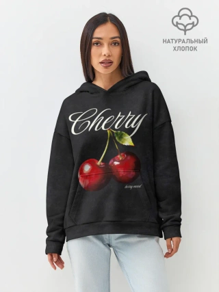 Худи женский оверсайз хлопок / Cherry