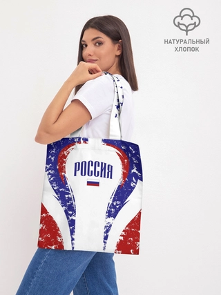 Шоппер базовый джинсовый / Россия флаг