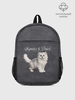 Рюкзак детский джинсовый / Котик