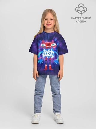 Футболка детская оверсайз из хлопка / Tie-dye