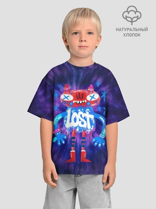 Футболка детская оверсайз из хлопка / Tie-dye