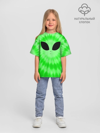 Футболка детская оверсайз из хлопка / tie-dye