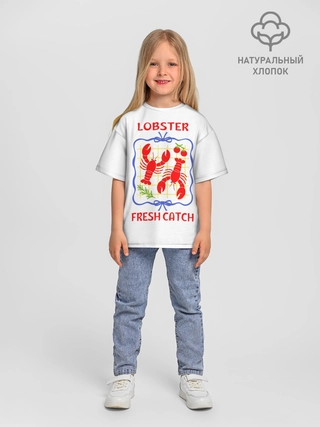 Футболка детская оверсайз из хлопка / Lobster