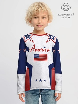 Лонгслив детский из хлопка / America