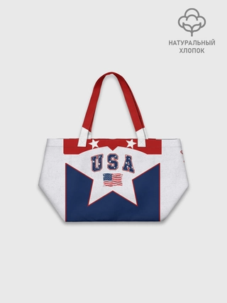 Шоппер оверсайз джинсовый / USA Stars Graphic