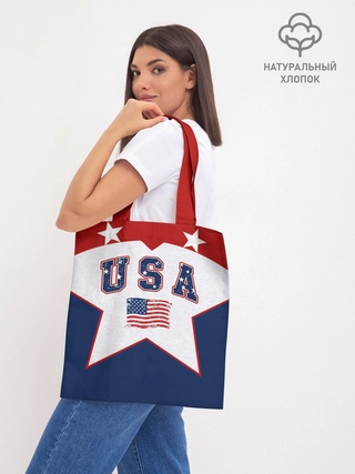 Шоппер базовый джинсовый / USA Stars Graphic