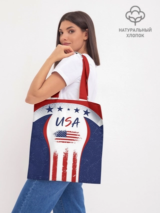 Шоппер базовый джинсовый / USA RedBlue