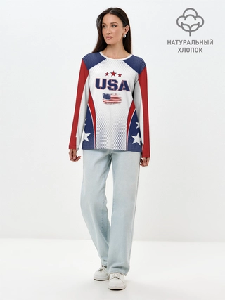 Лонгслив женский из хлопка / USA США