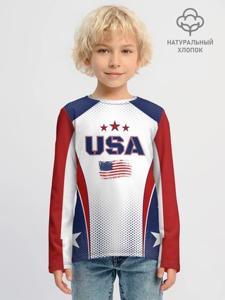 Лонгслив детский из хлопка / USA США