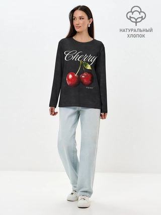 Лонгслив женский из хлопка / Cherry