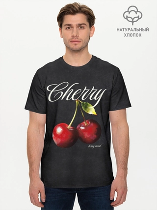 Футболка мужская базовая из хлопка / Cherry